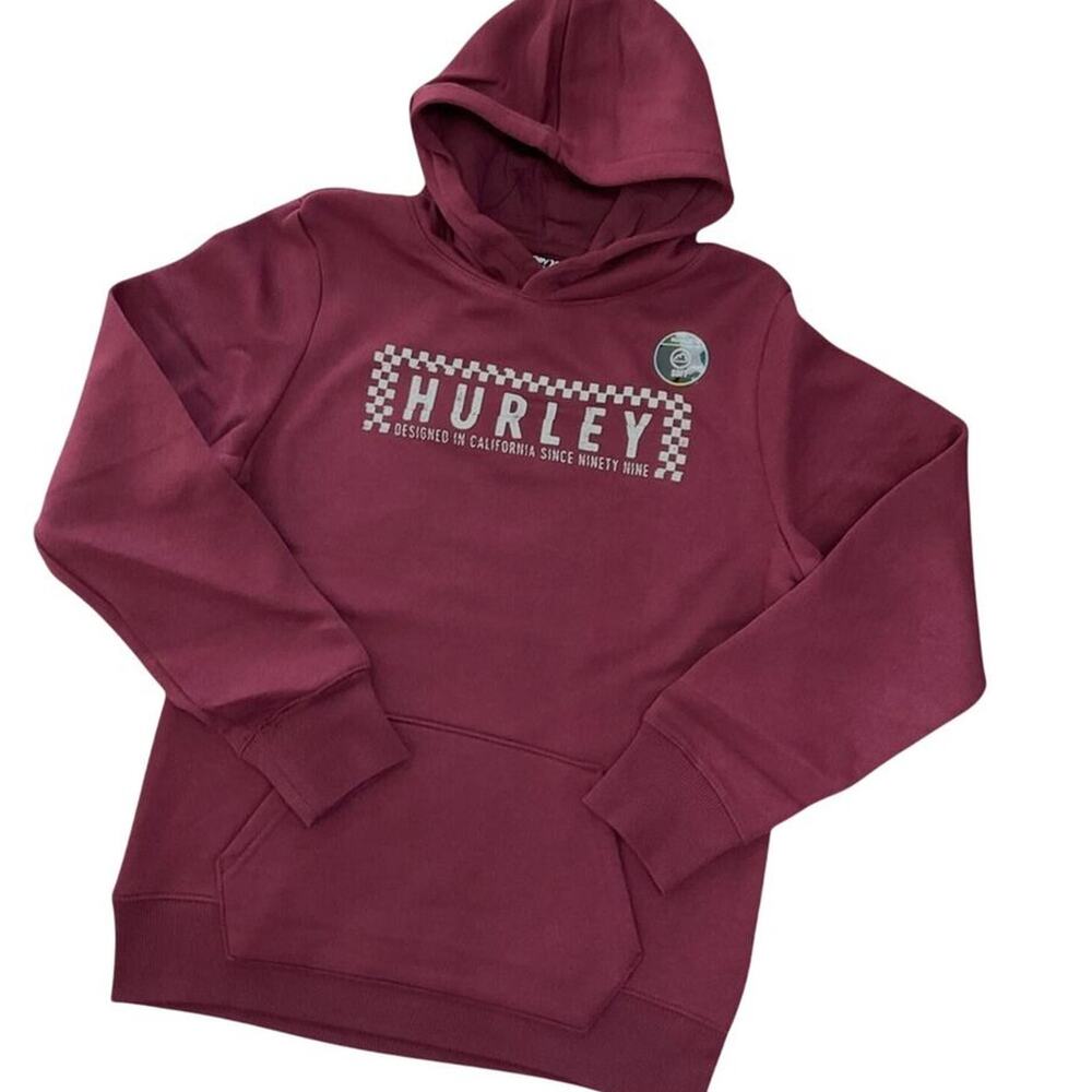 Hurley Boy's Hoodie Kangaroo Pocket Burgundy Size Large NWT
